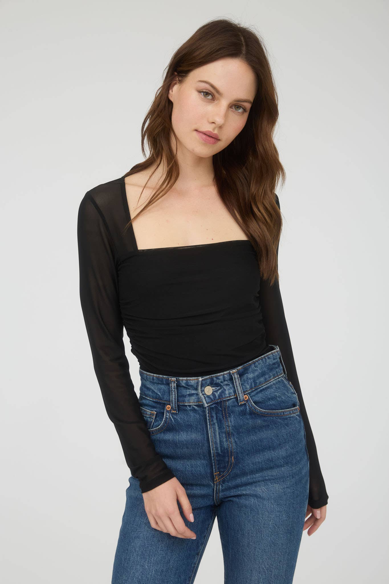 Jessa Sheer Long Sleeve Top