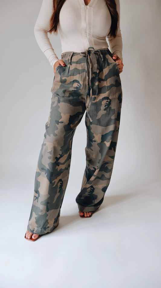 Camo Wide Leg Pants