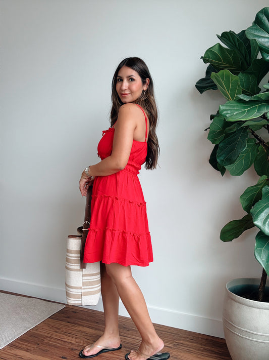 Tomato Red Mini Dress