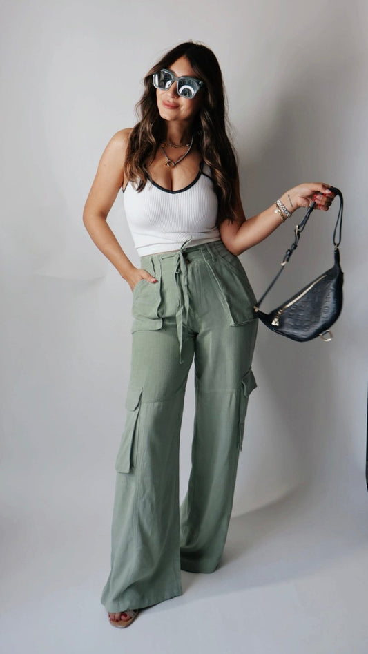 Maya Sage Cargo Pants