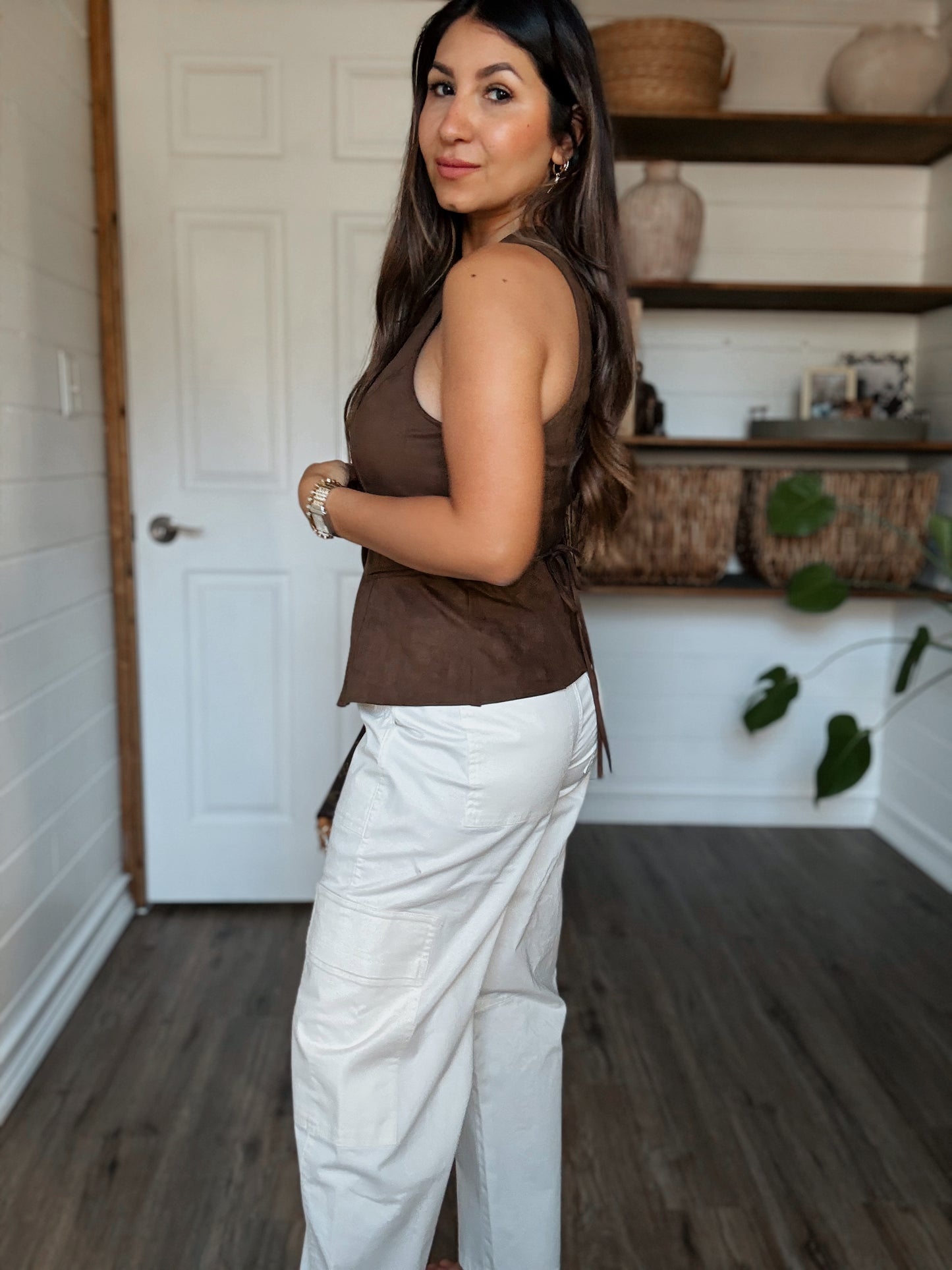 Mira Chocolate Suede Vest