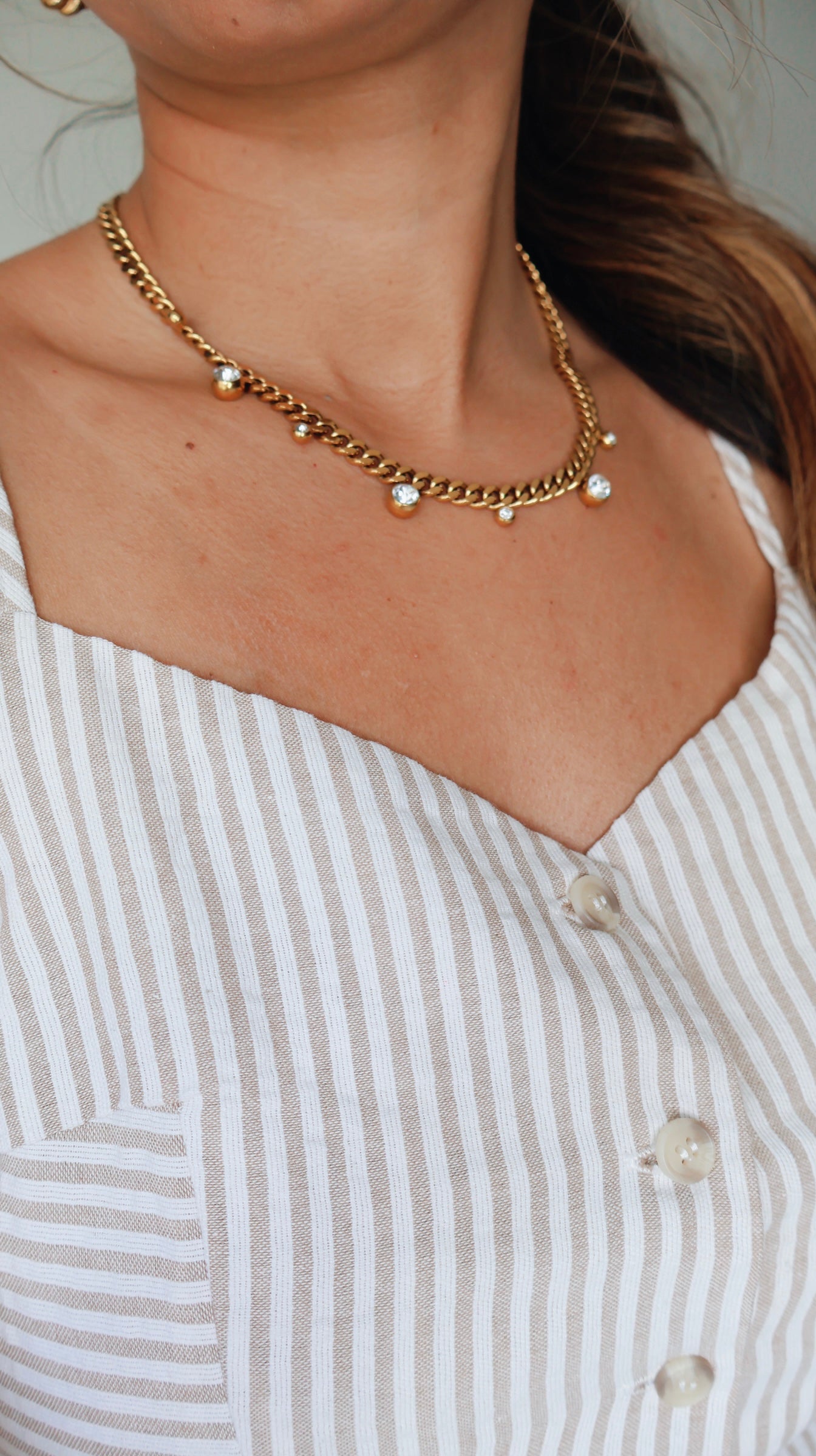 Chloe Crystal Chain Necklace