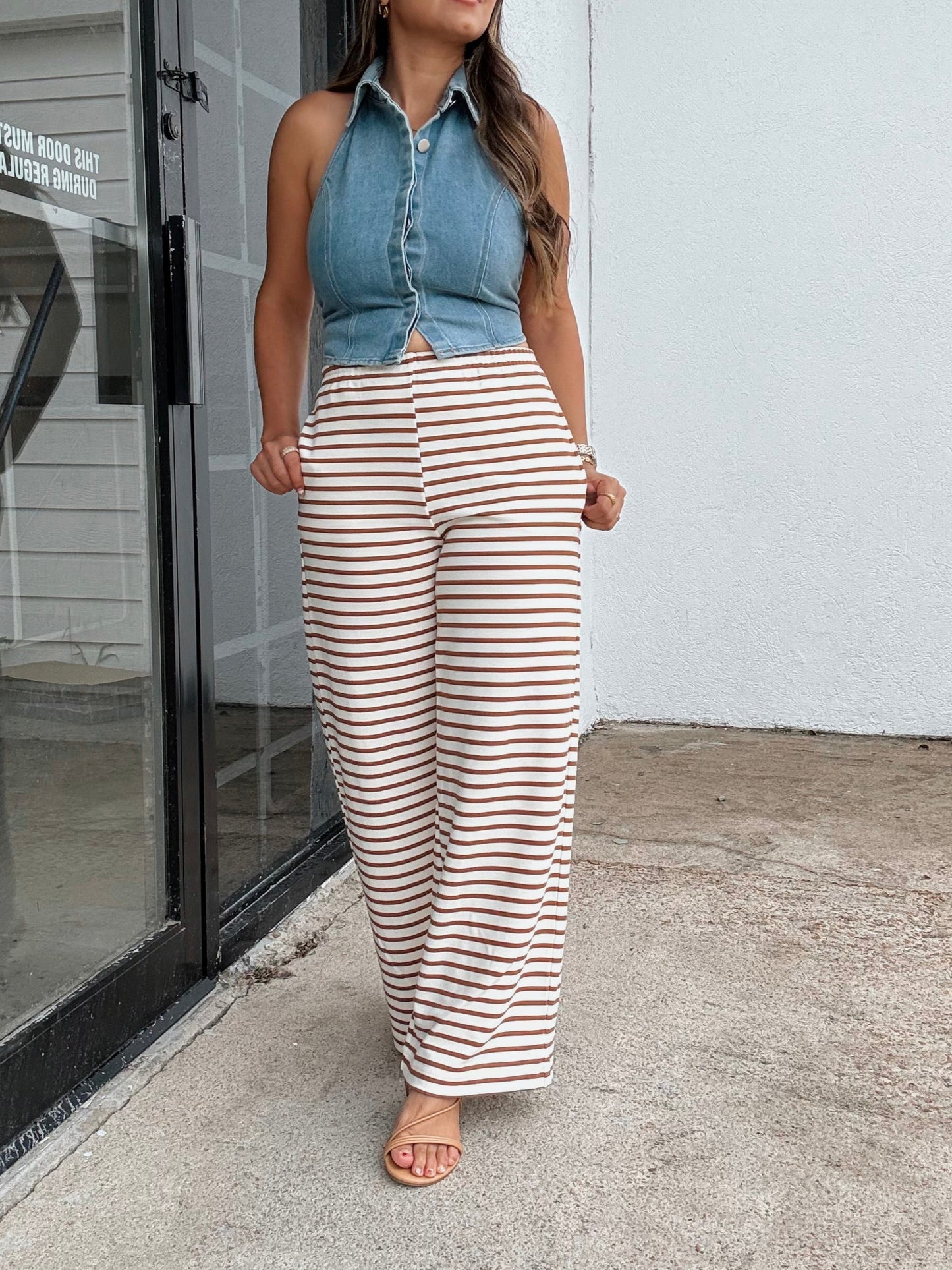 Kinsley Mocha Striped Lounge Pants