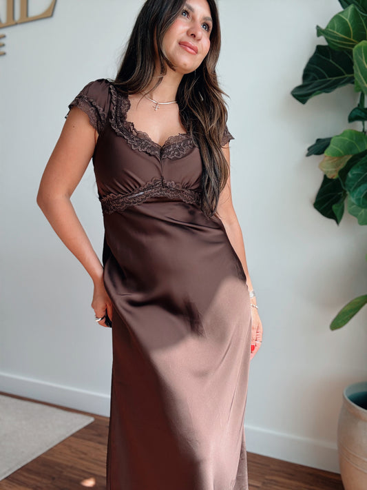 Chocolate Satin Dress