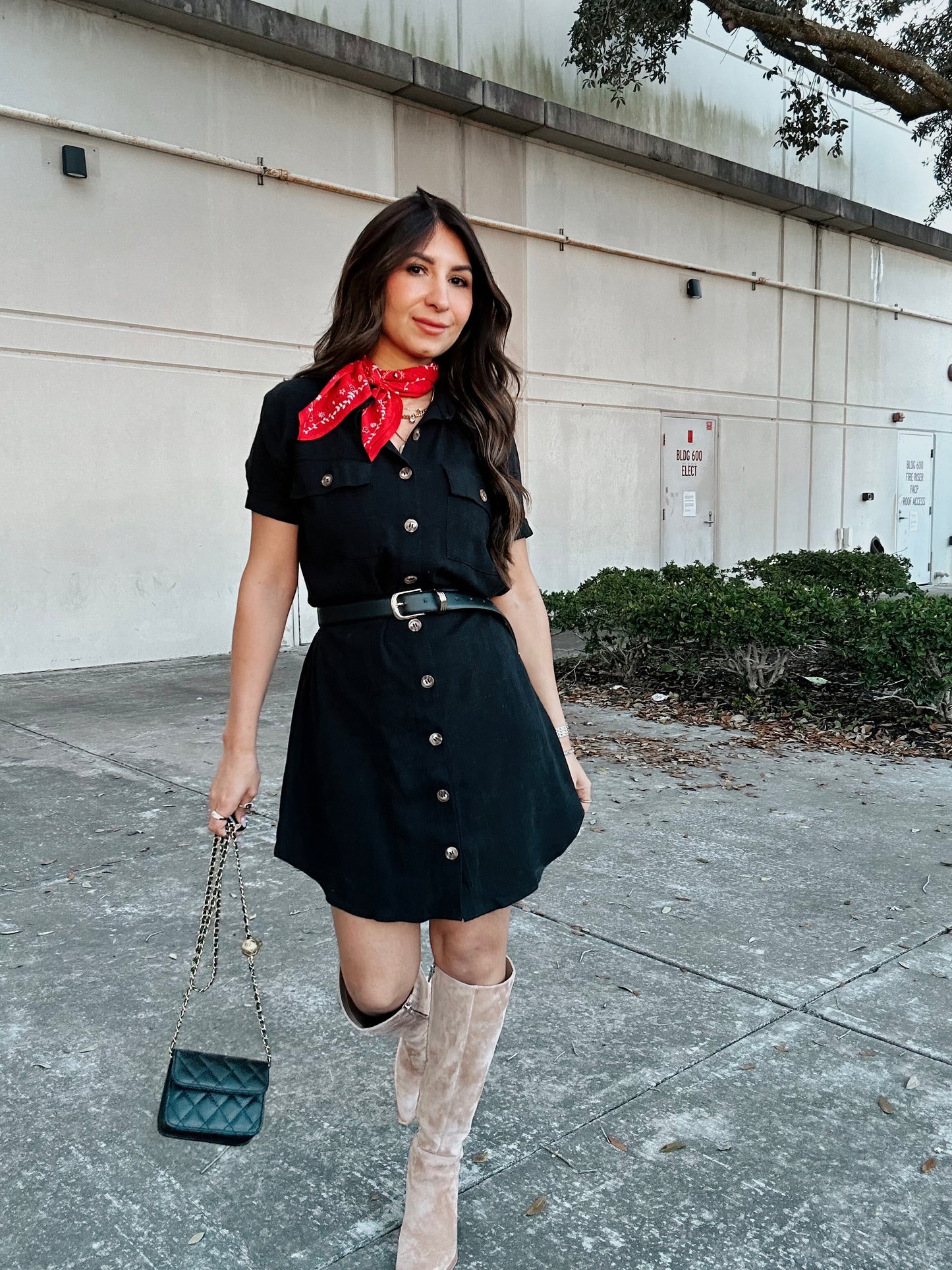 Pepper Black Belted Dress