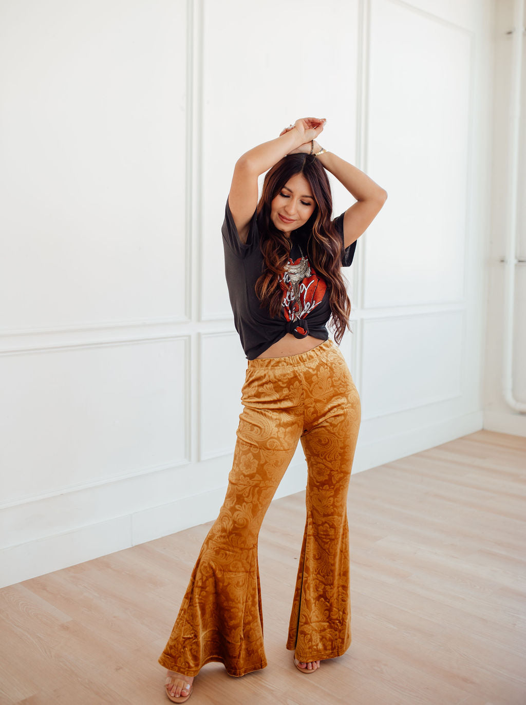 Golden Babe Velvet Flare Panats