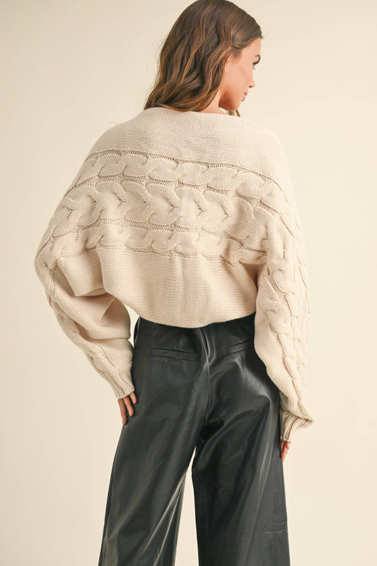 Cable Knit Cardigan - Ivory