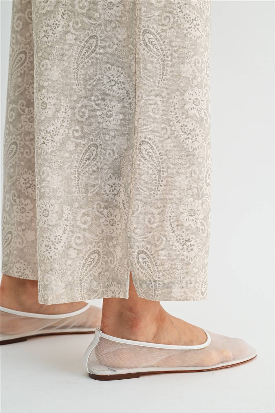 Paisley Beige Wide Legs