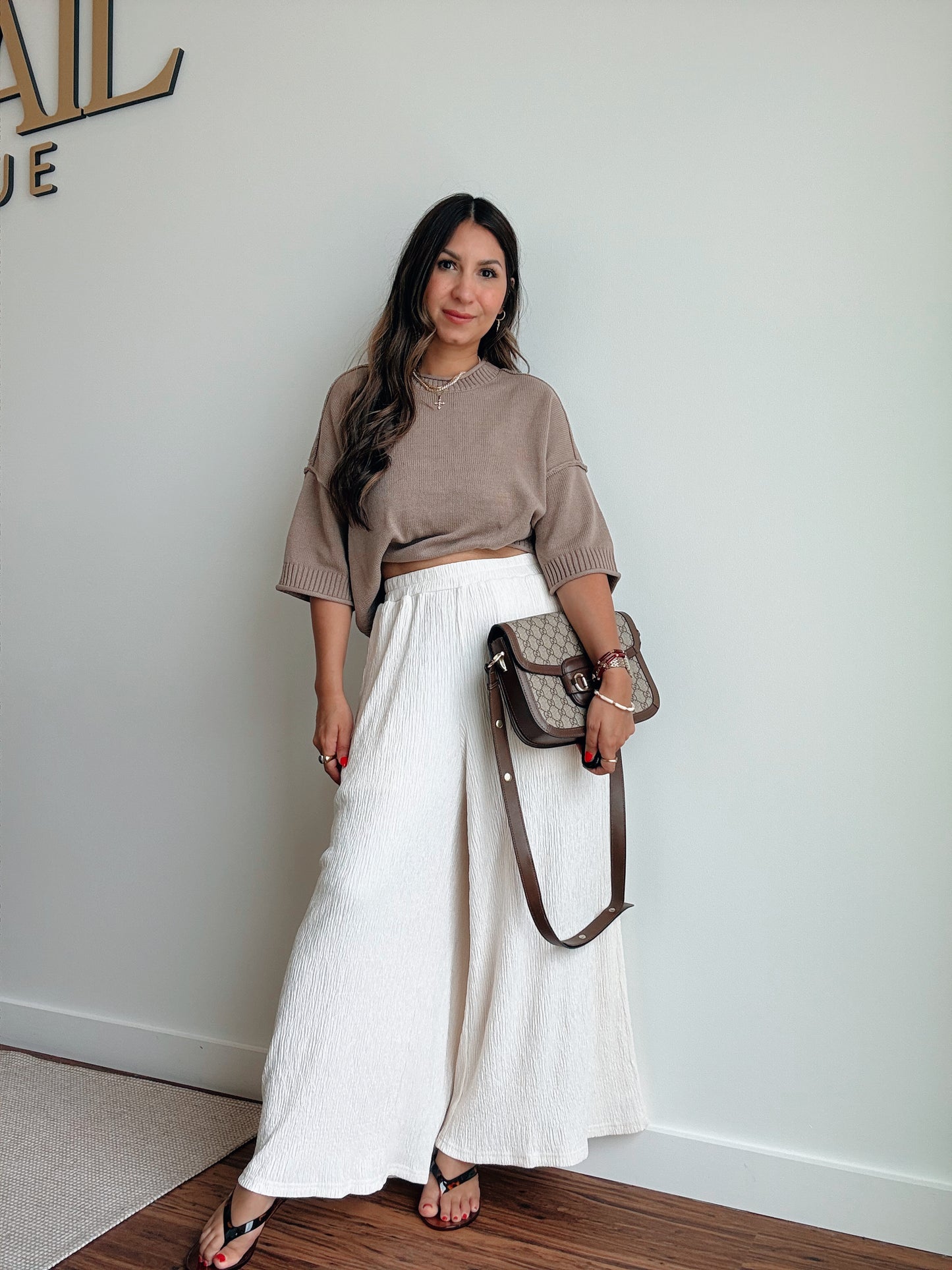 Textured Cream Pants