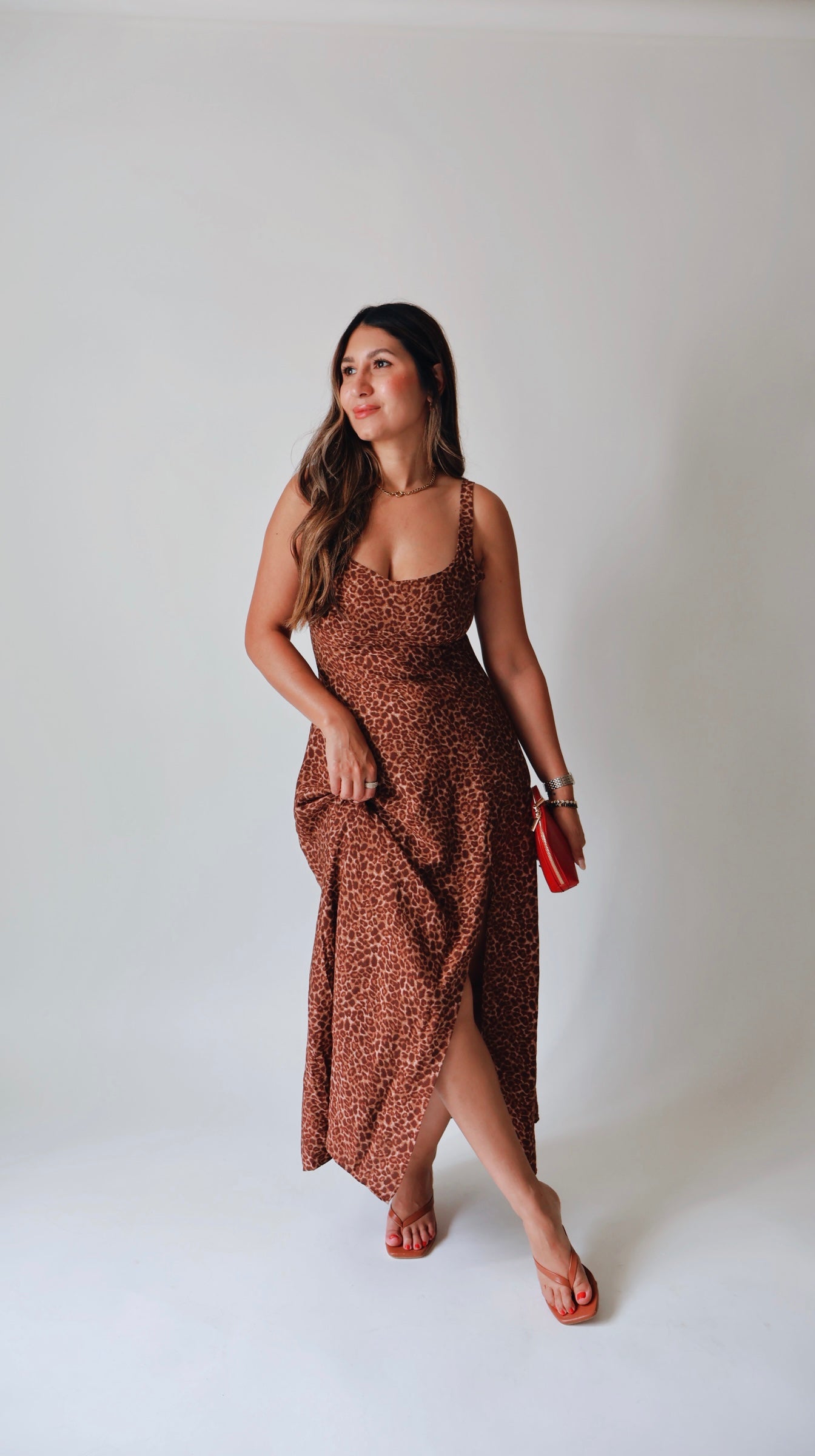 Wild Leopard Midi Slit Dress