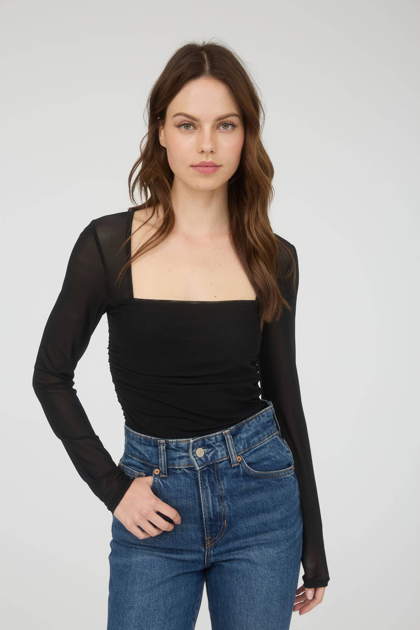 Jessa Sheer Long Sleeve Top