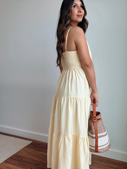 Butter Yellow Tiered Dress