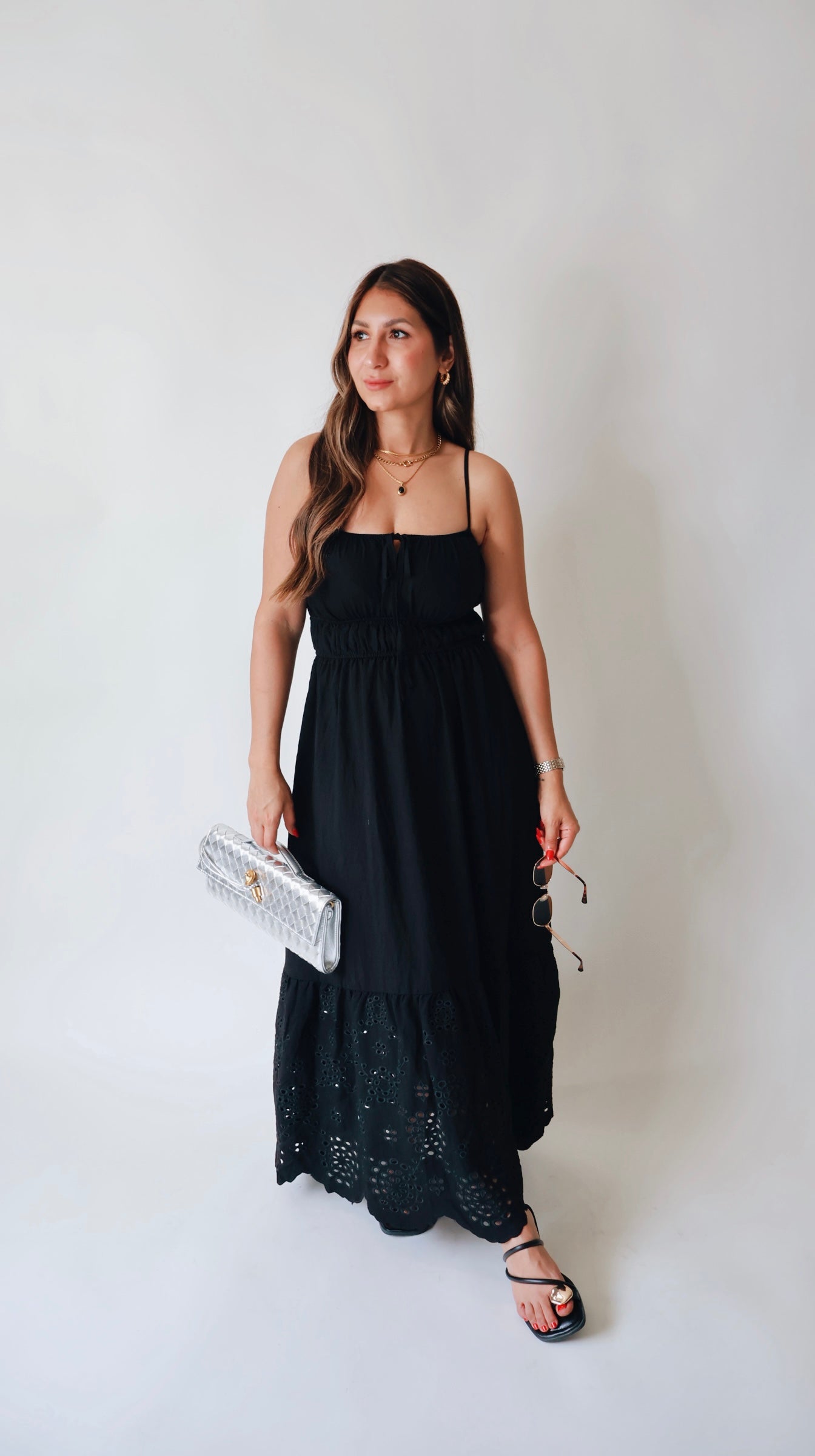 Drew Eyelet Dress - Black