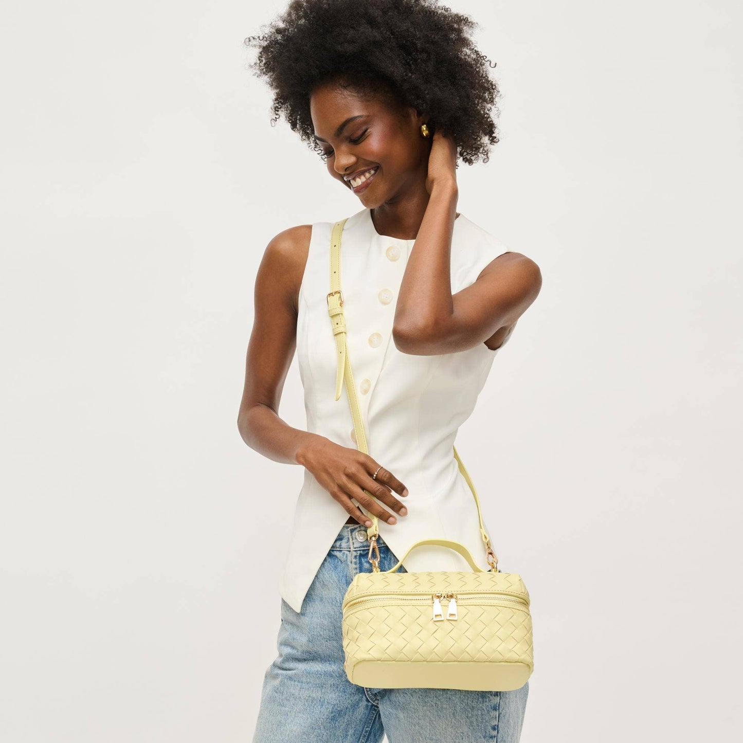 Butter Yellow Woven Crossbody