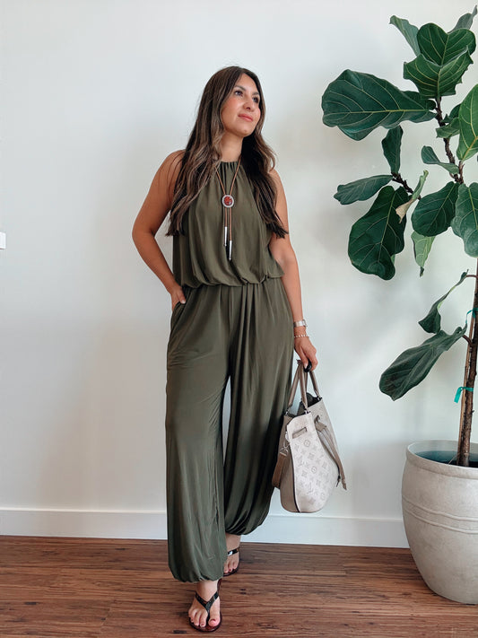 Olive Balloon Pants