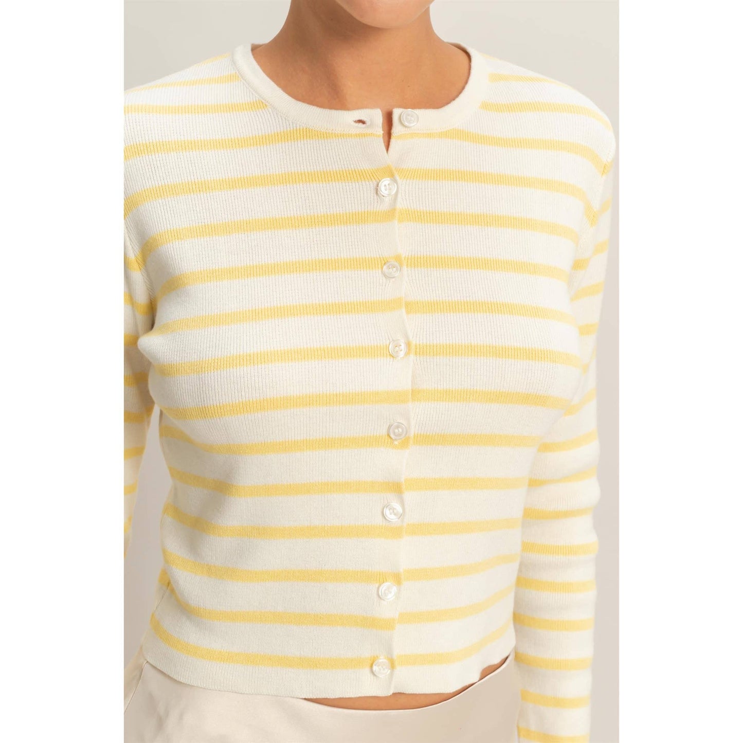 Striped Yellow Cardigan