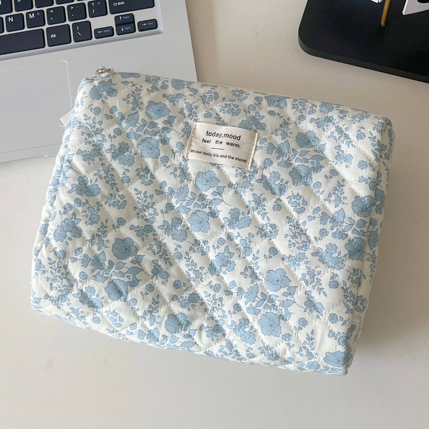 Blue Flower Large Make Up Bag
