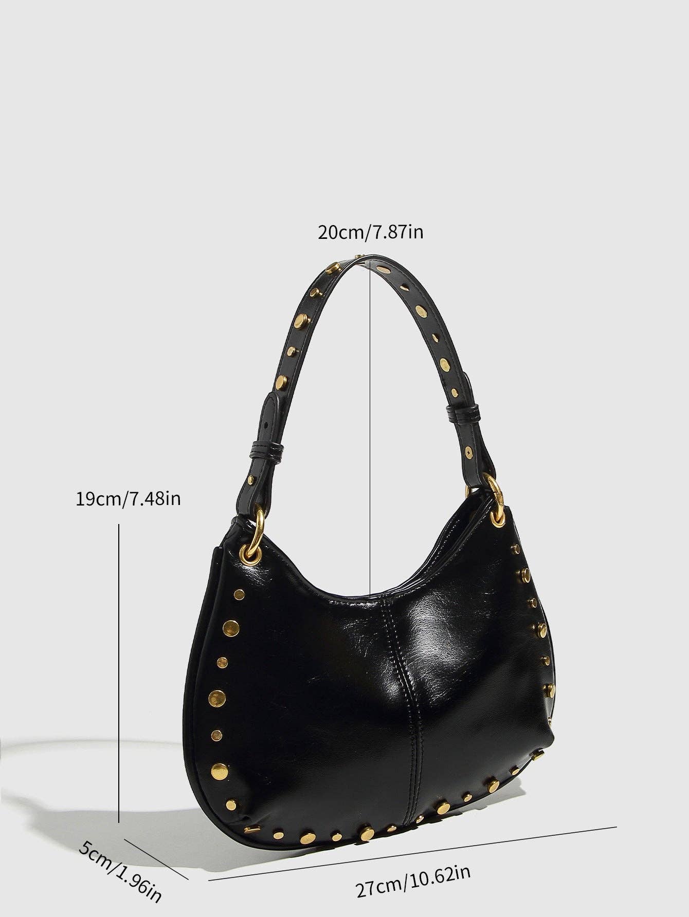 Black Studded Shoulder Bag