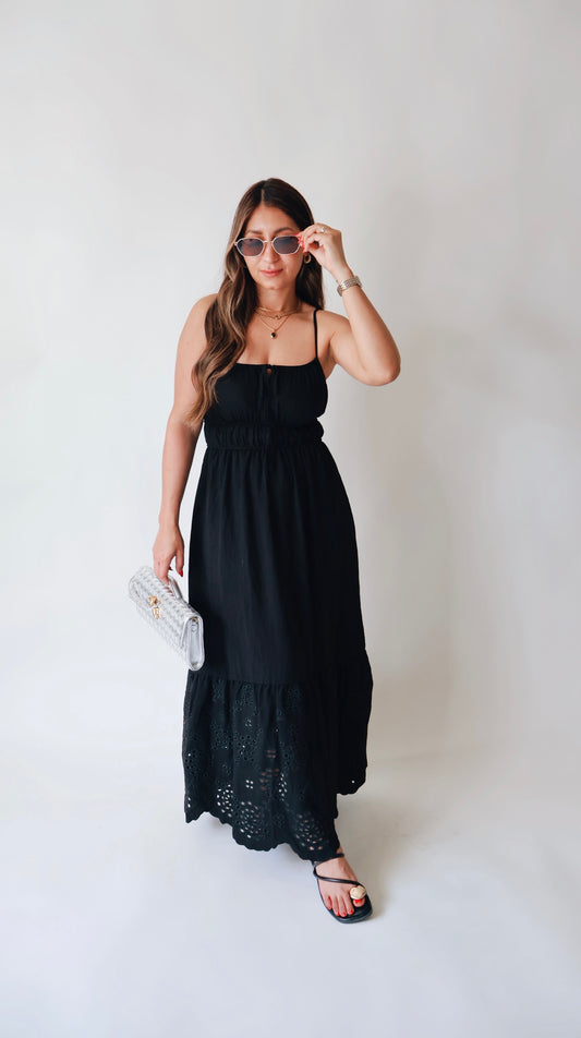 Drew Eyelet Dress - Black