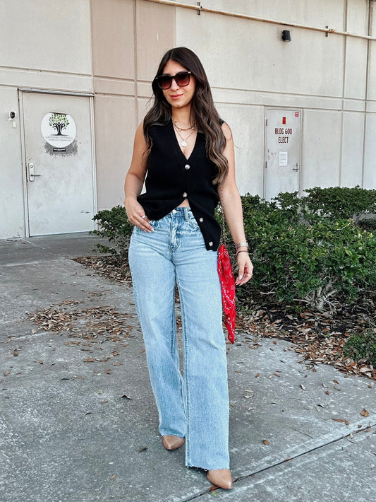 Clair Straight Wide Leg Jeans
