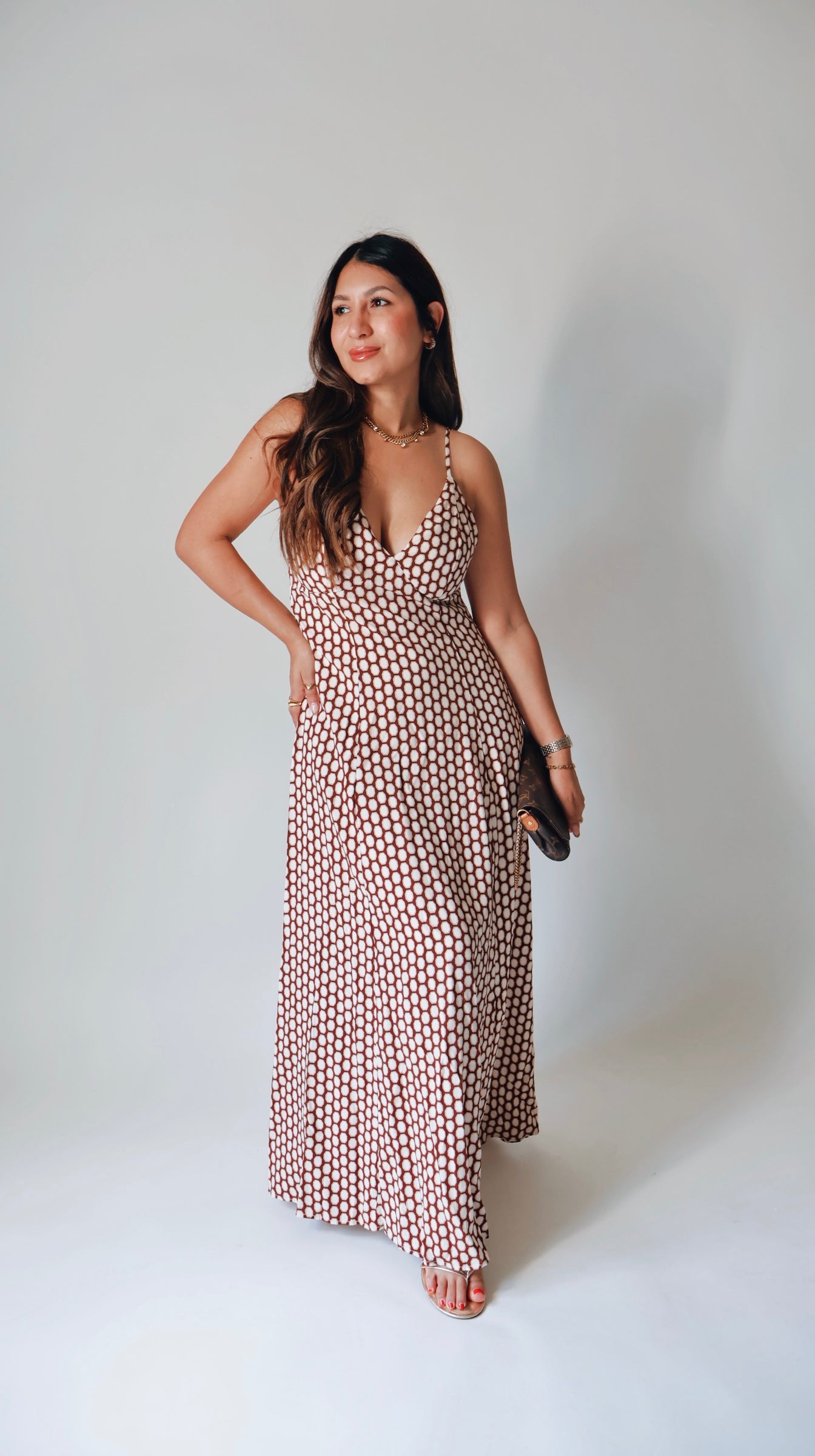 Backless Geo Print Dress