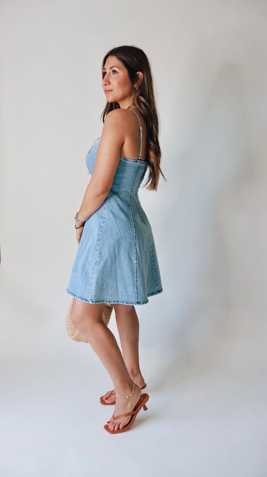 Sweetheart Denim Mini Dress
