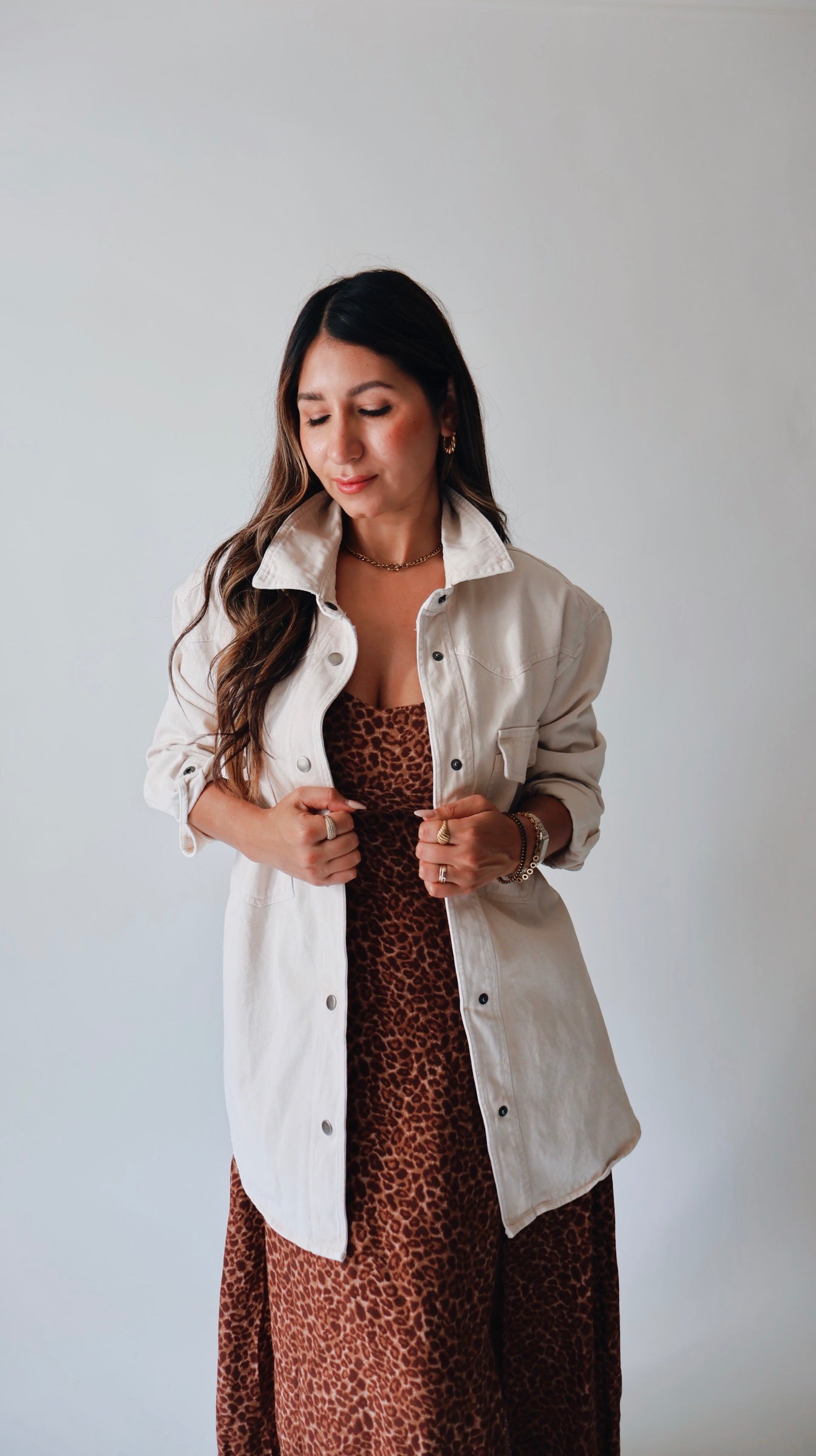 Cream Denim Shaket