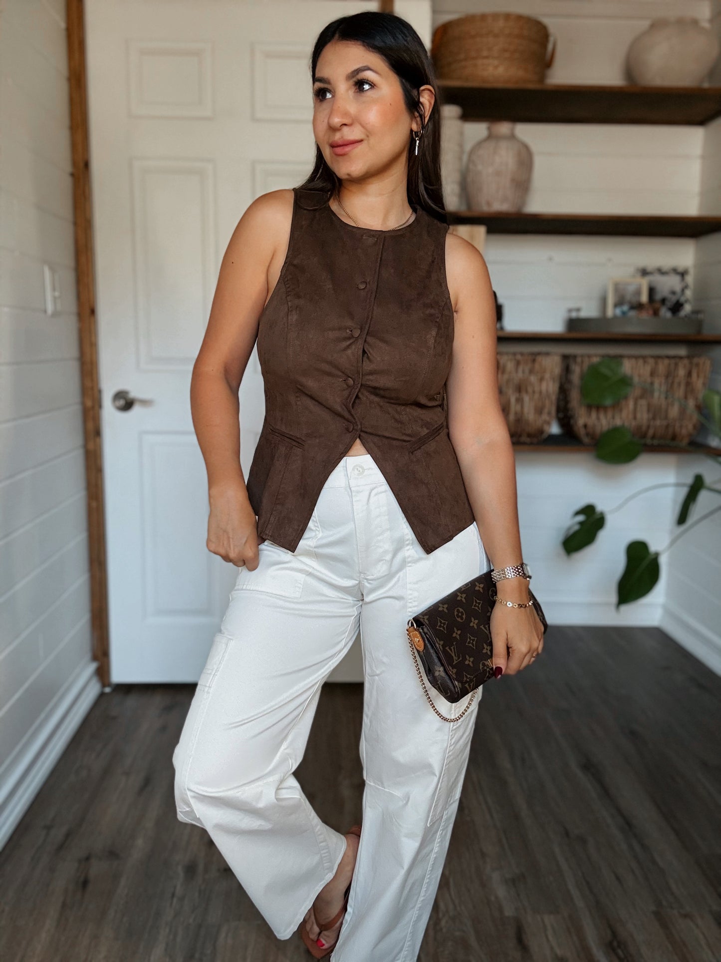 Mira Chocolate Suede Vest