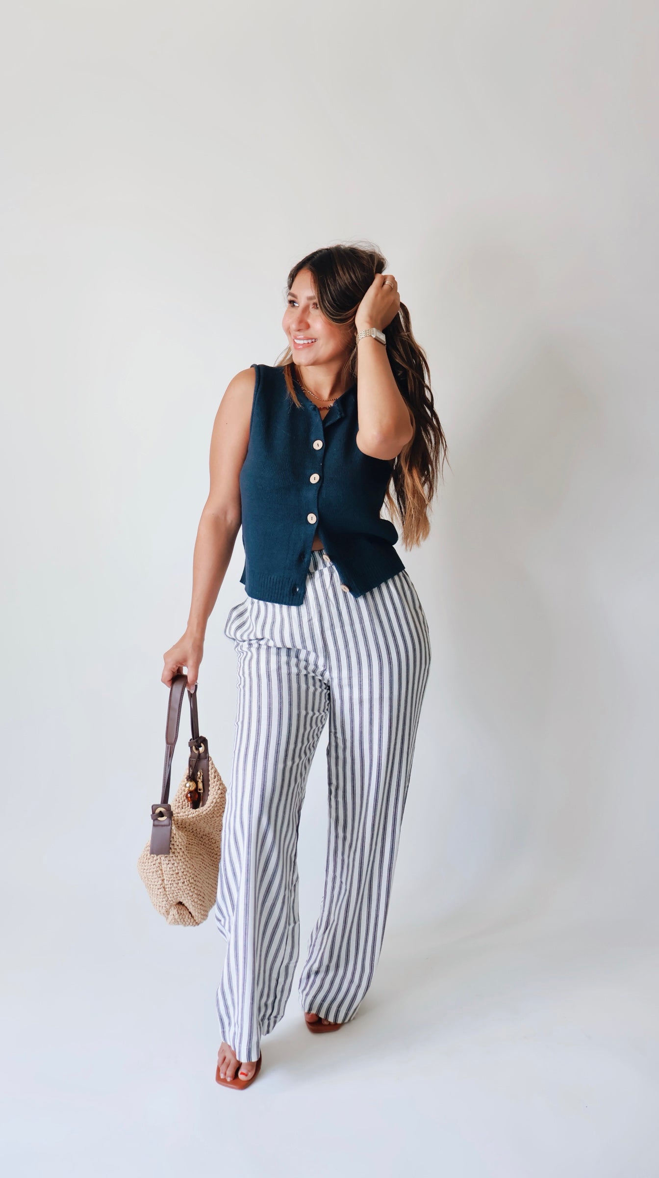 Navy Raw Edge Vest