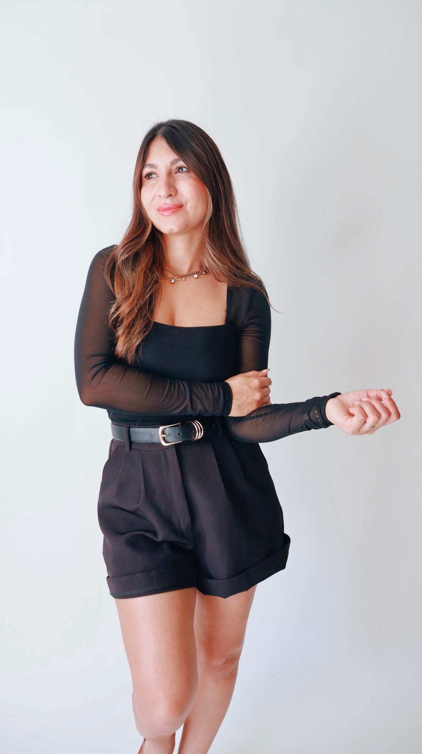 Jessa Sheer Long Sleeve Top