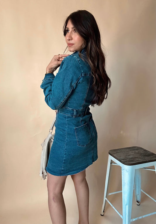 Texas Holdum Button Down Denim Dress