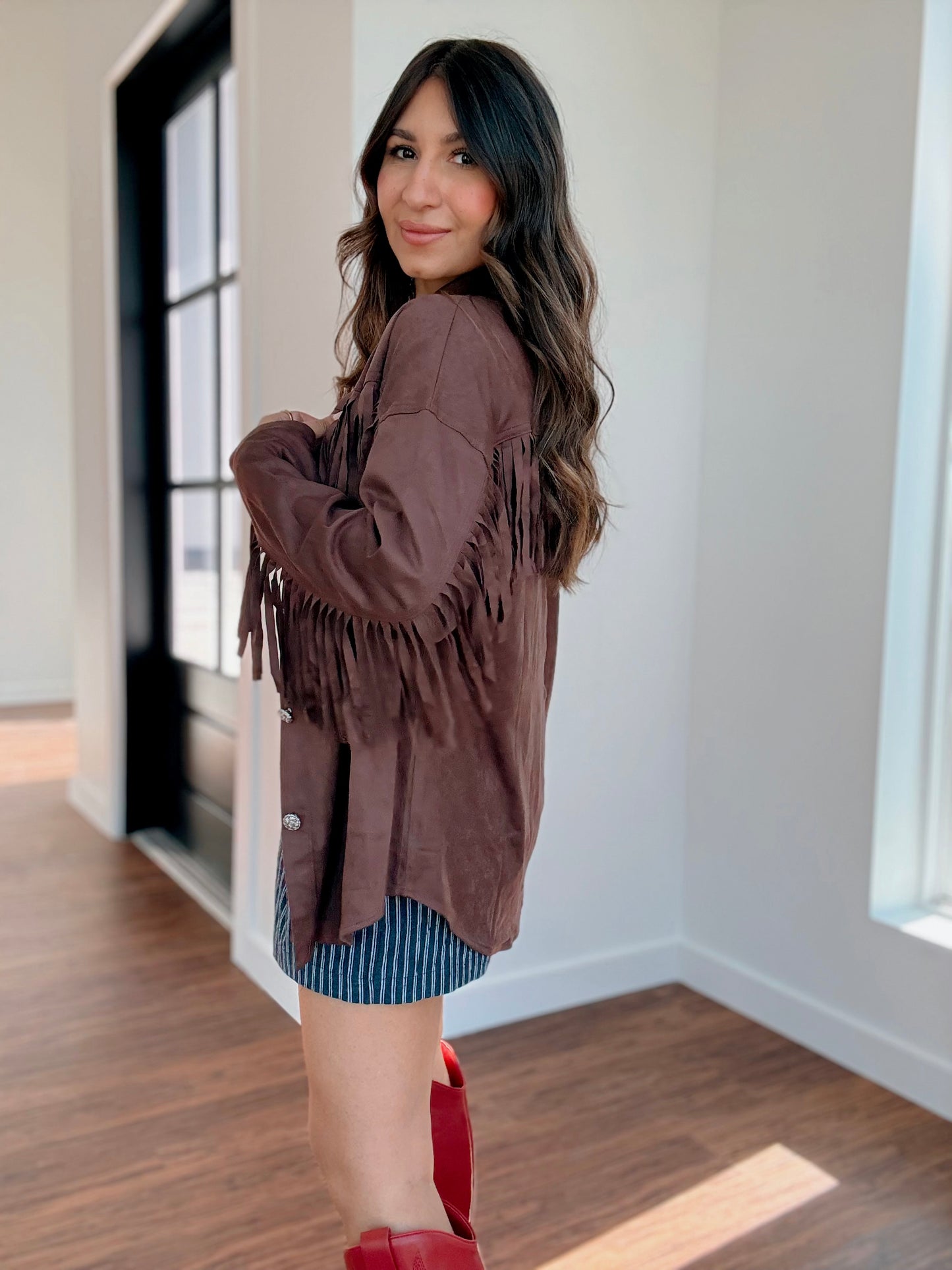 Western Jay Suede Fringe Shirt