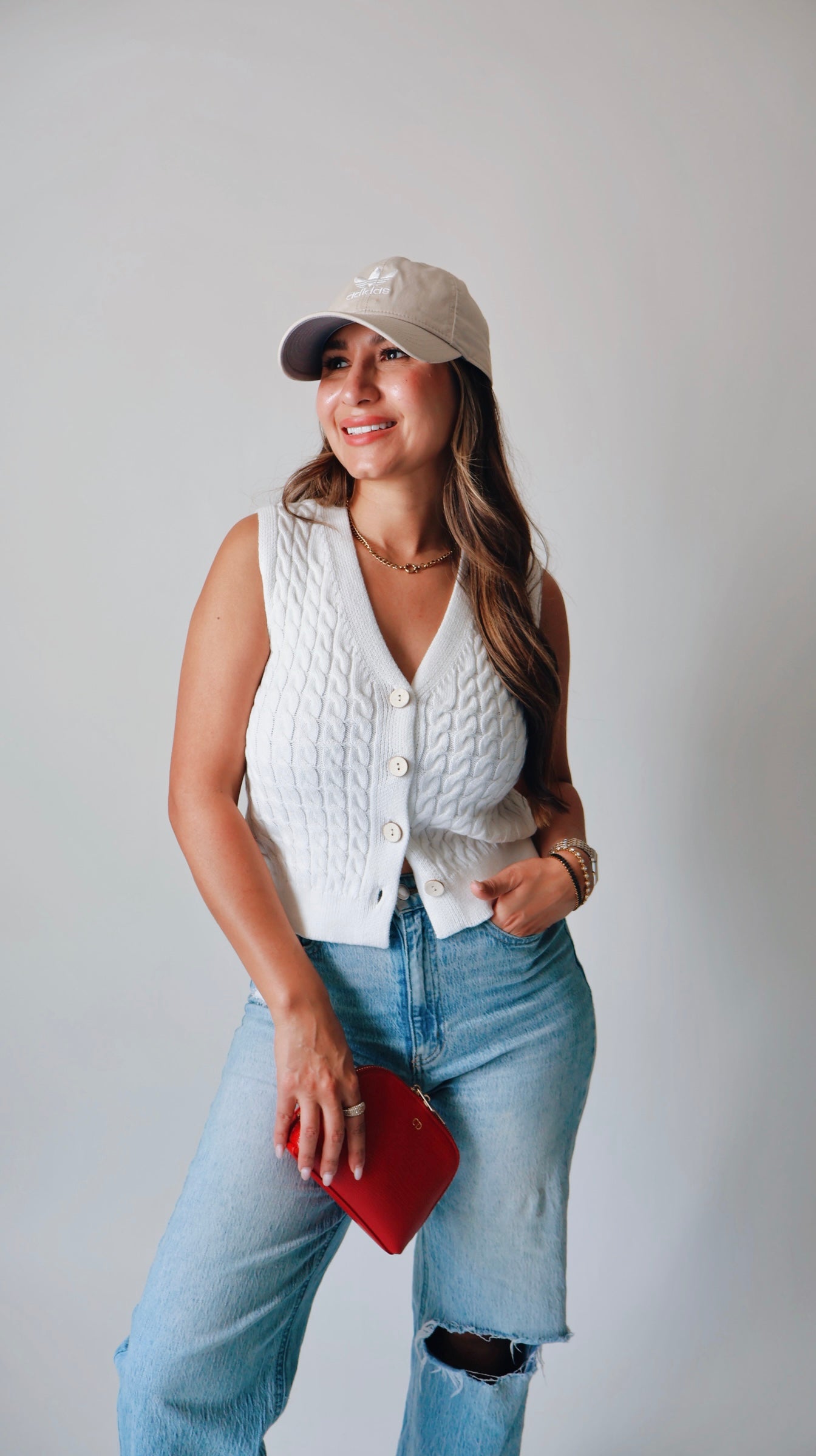 White V Neck Sweater Vest
