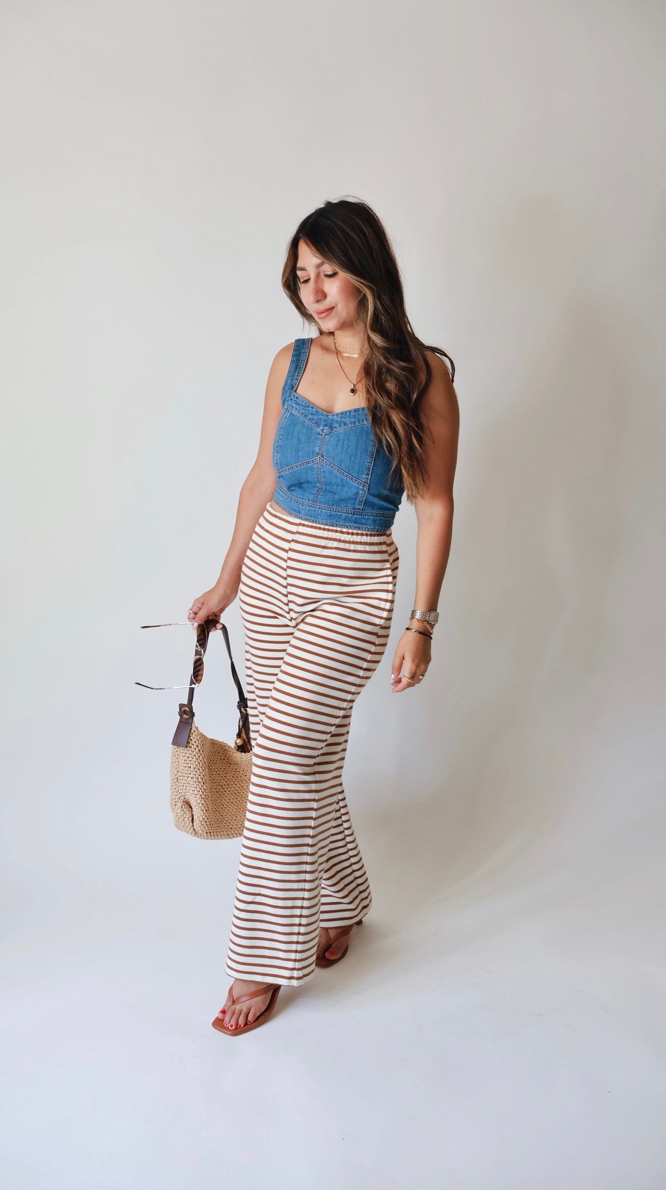 Kinsley Mocha Striped Lounge Pants