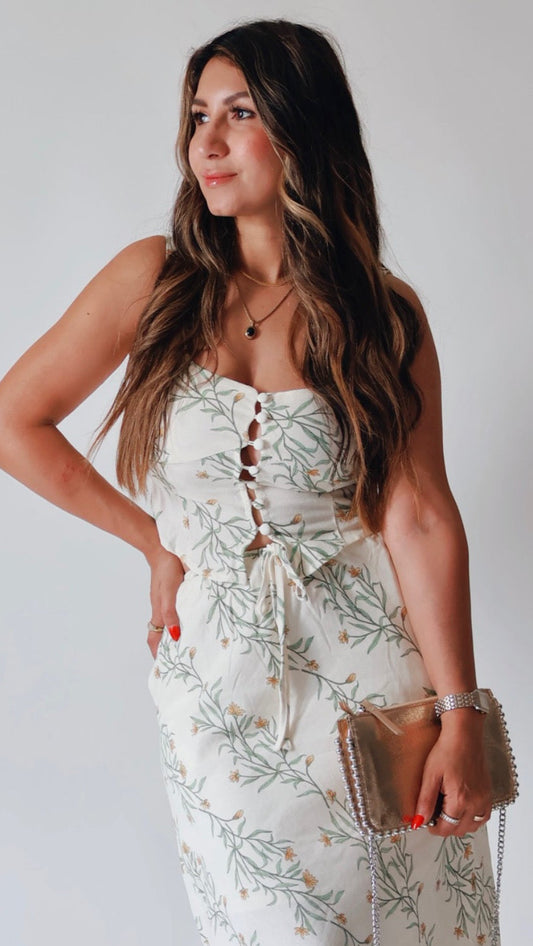 Floral Corset Crop Top