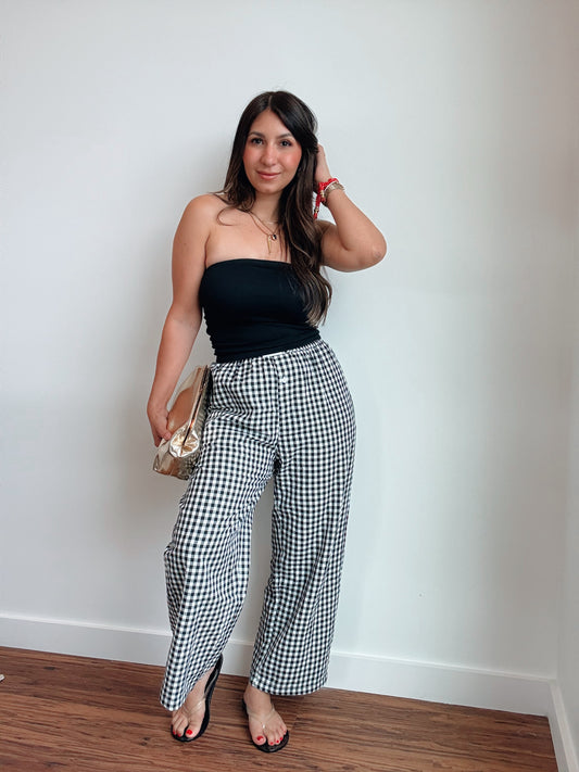 Black Gingham Pants