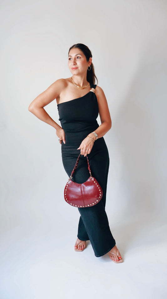 Gold Charm One Shoulder Top