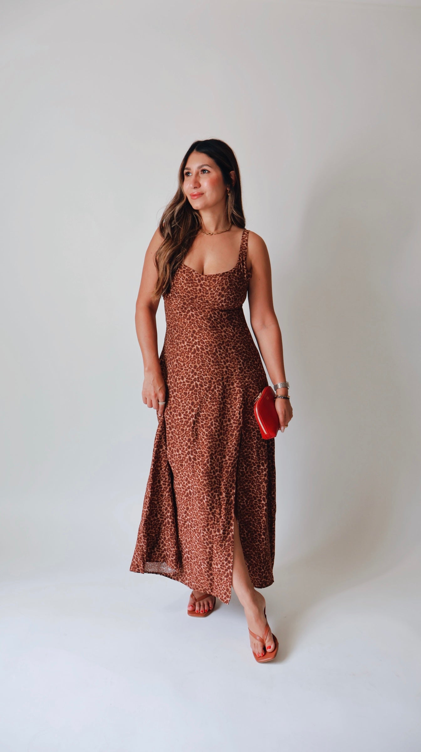 Wild Leopard Midi Slit Dress