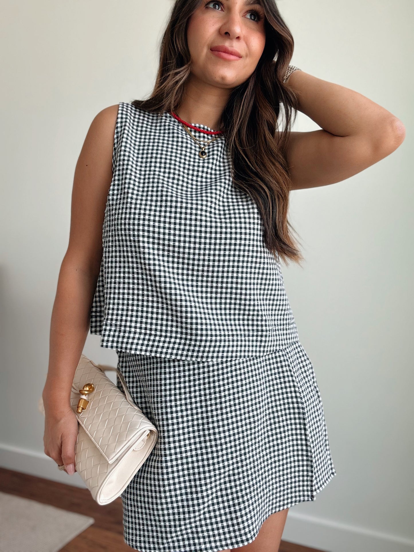 Black Gingham Top