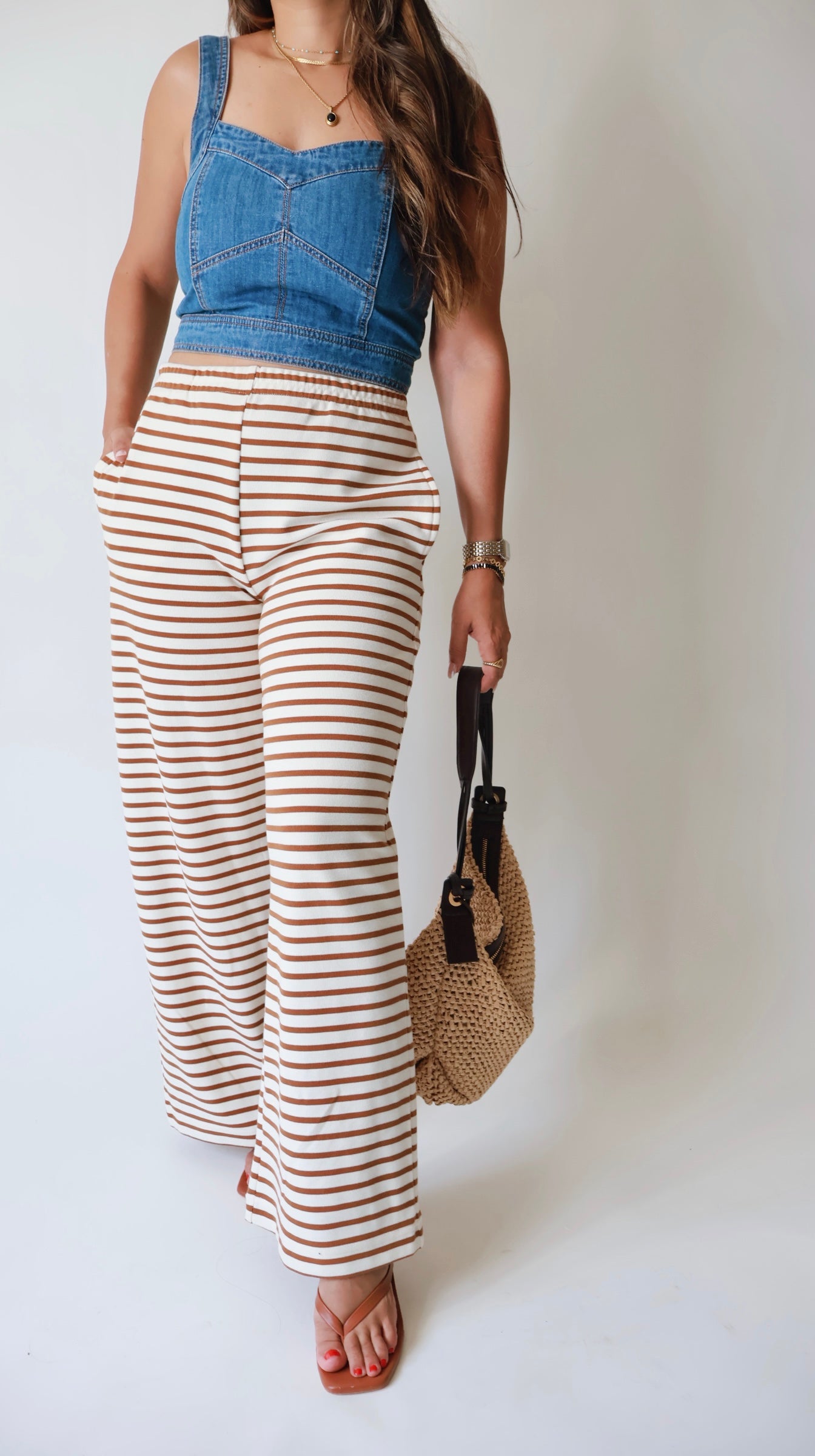 Kinsley Mocha Striped Lounge Pants