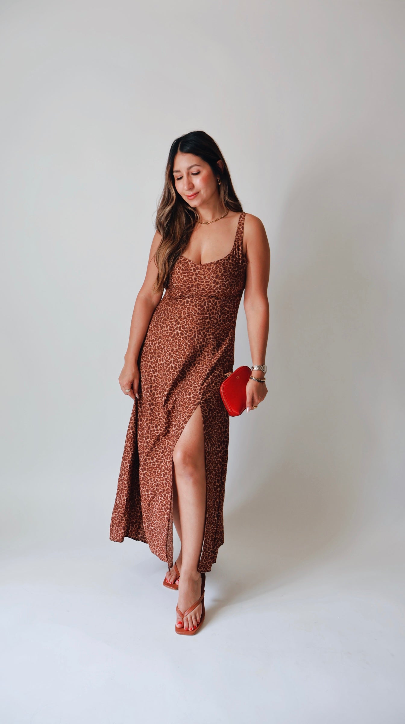 Wild Leopard Midi Slit Dress