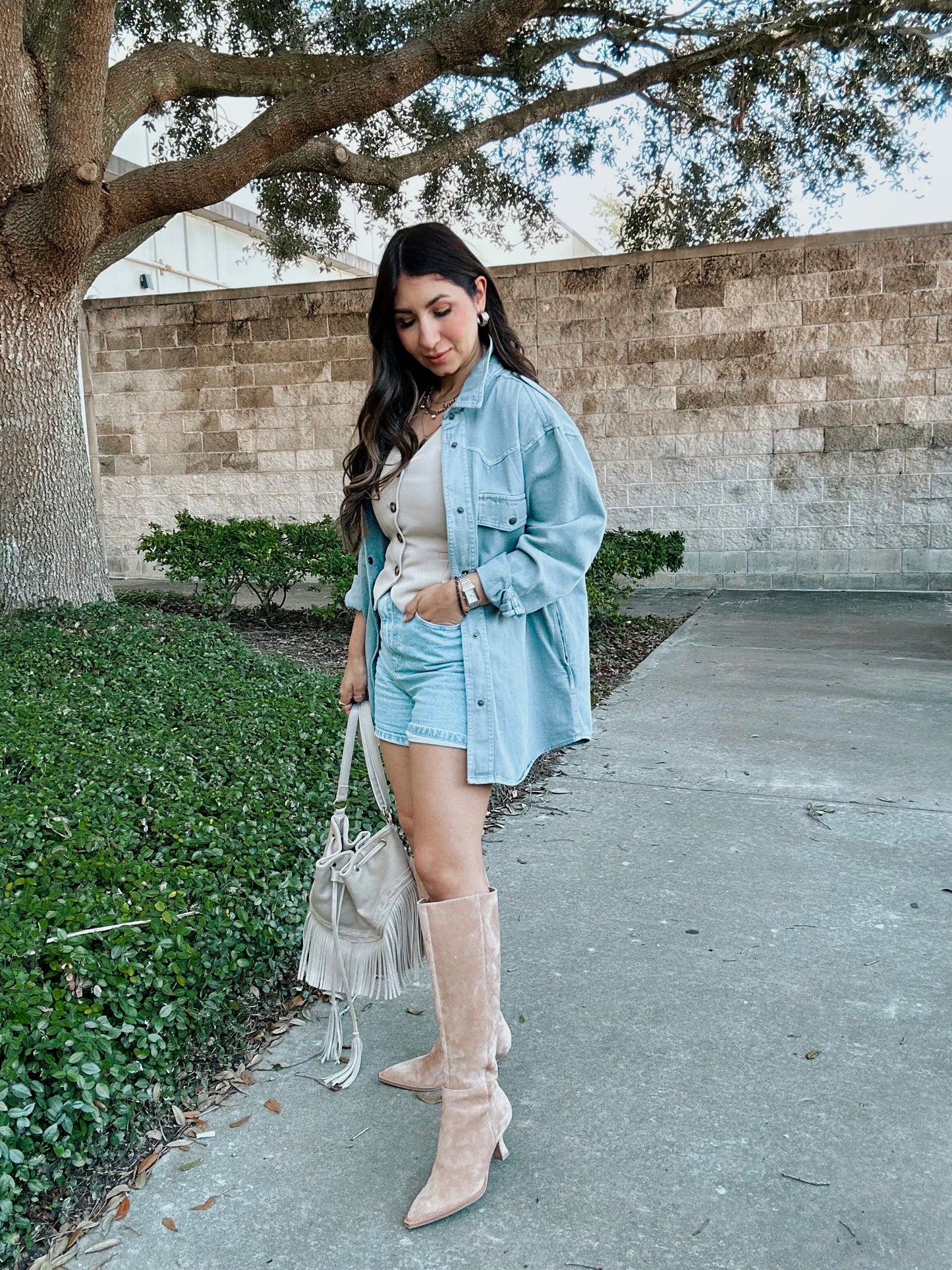 Gray Blue Long Shaket