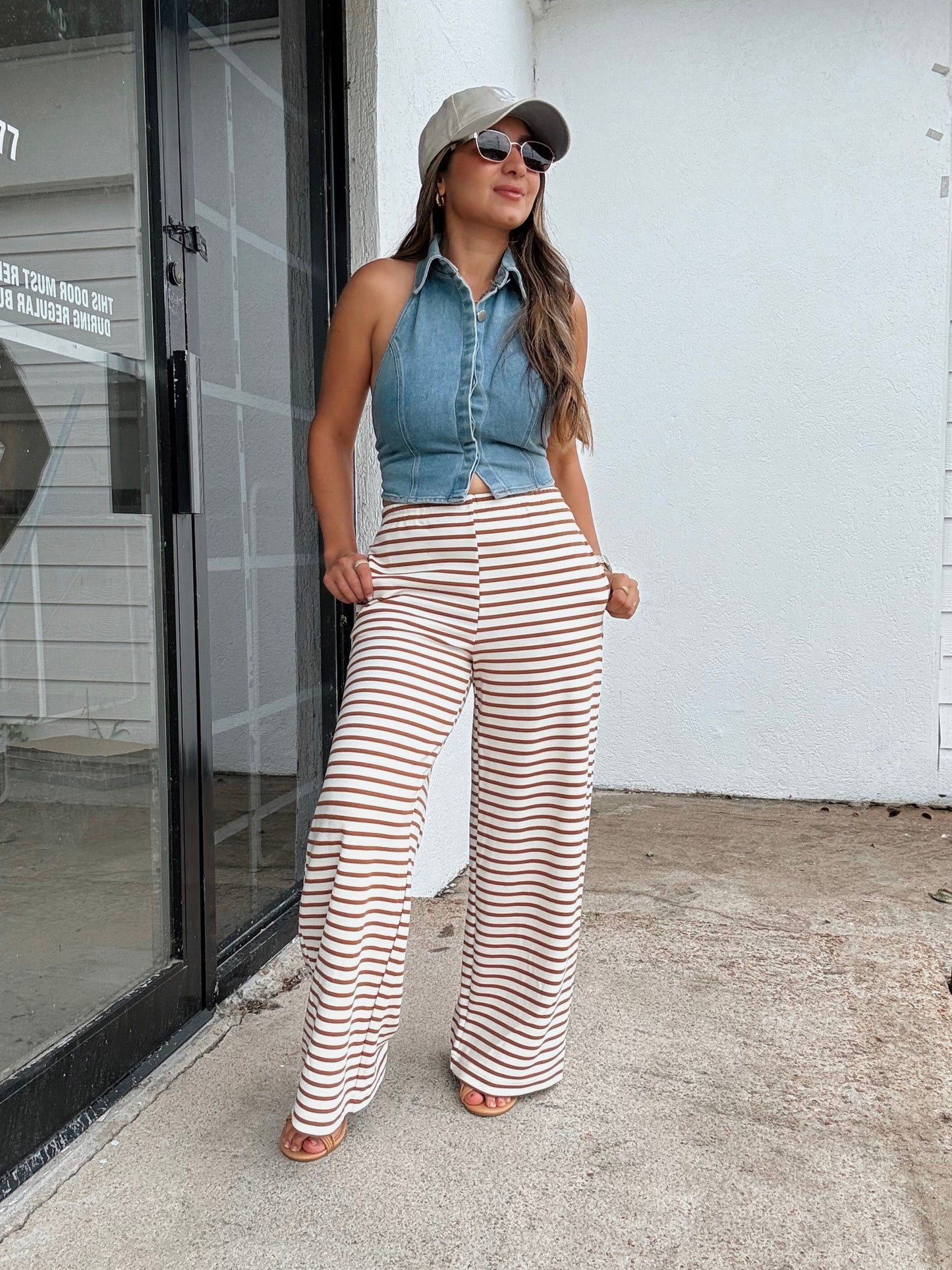 Kinsley Mocha Striped Lounge Pants