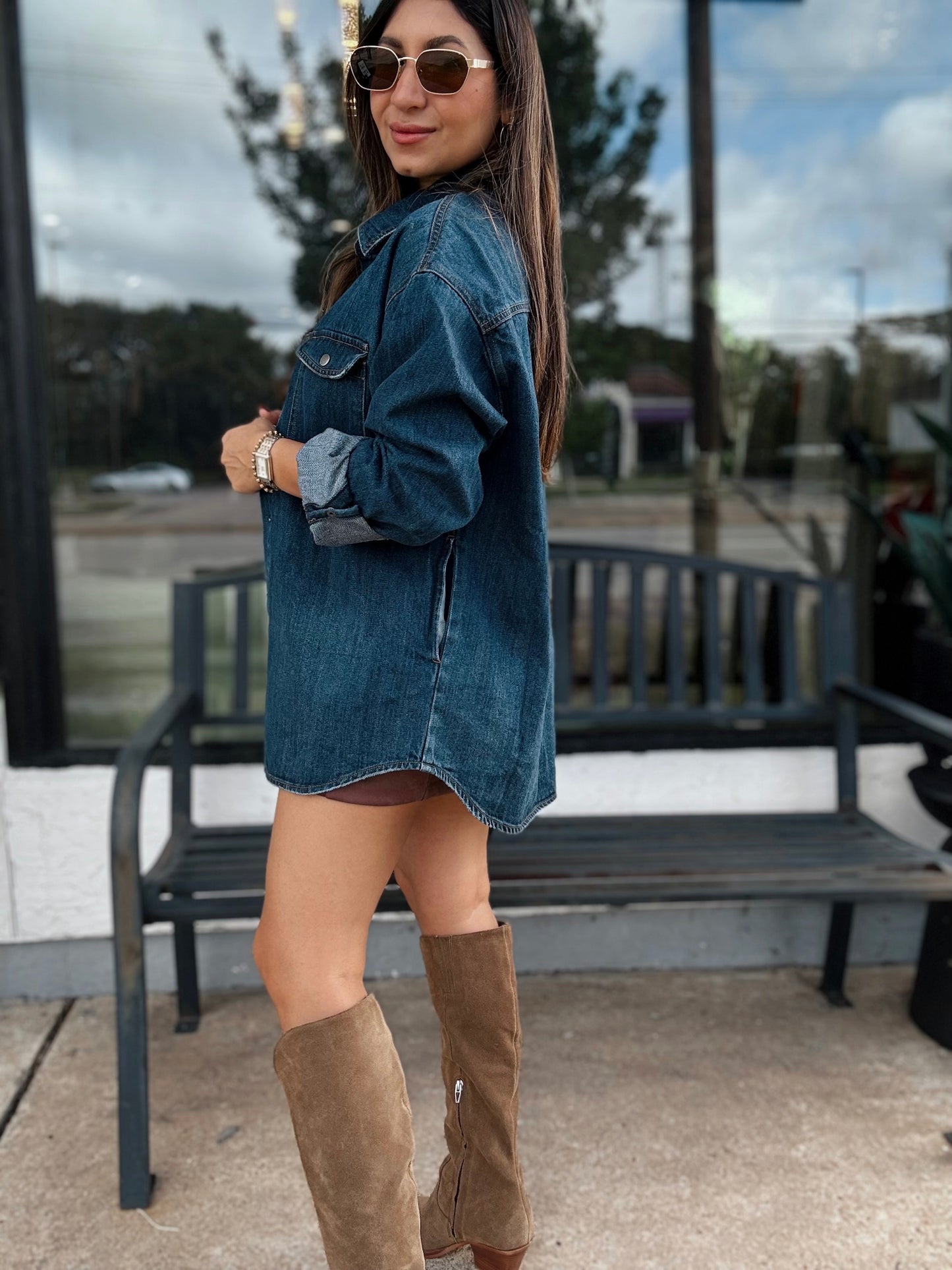 Willow Dark Denim Shacket