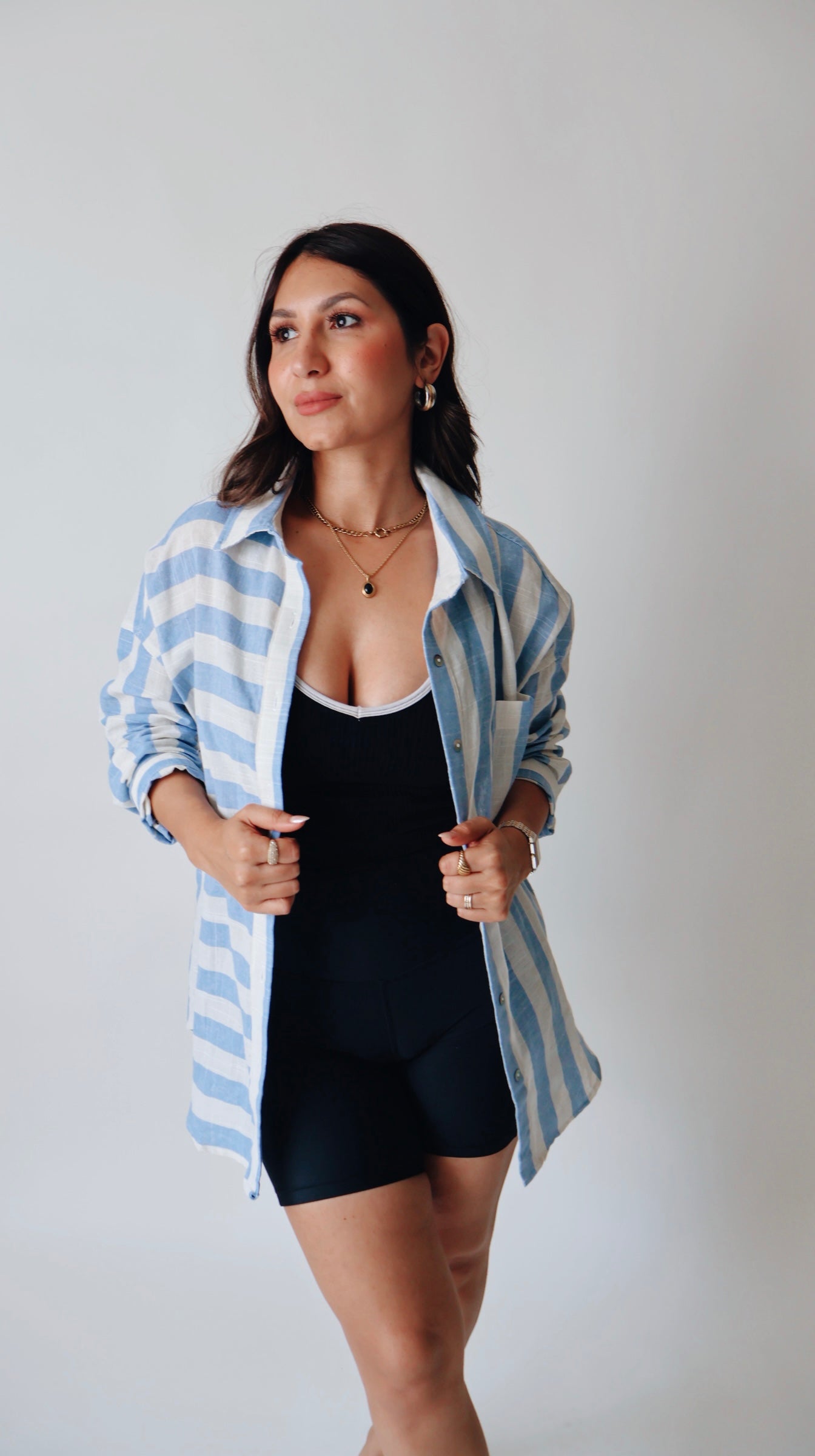 Skyler Blue Striped Shirt