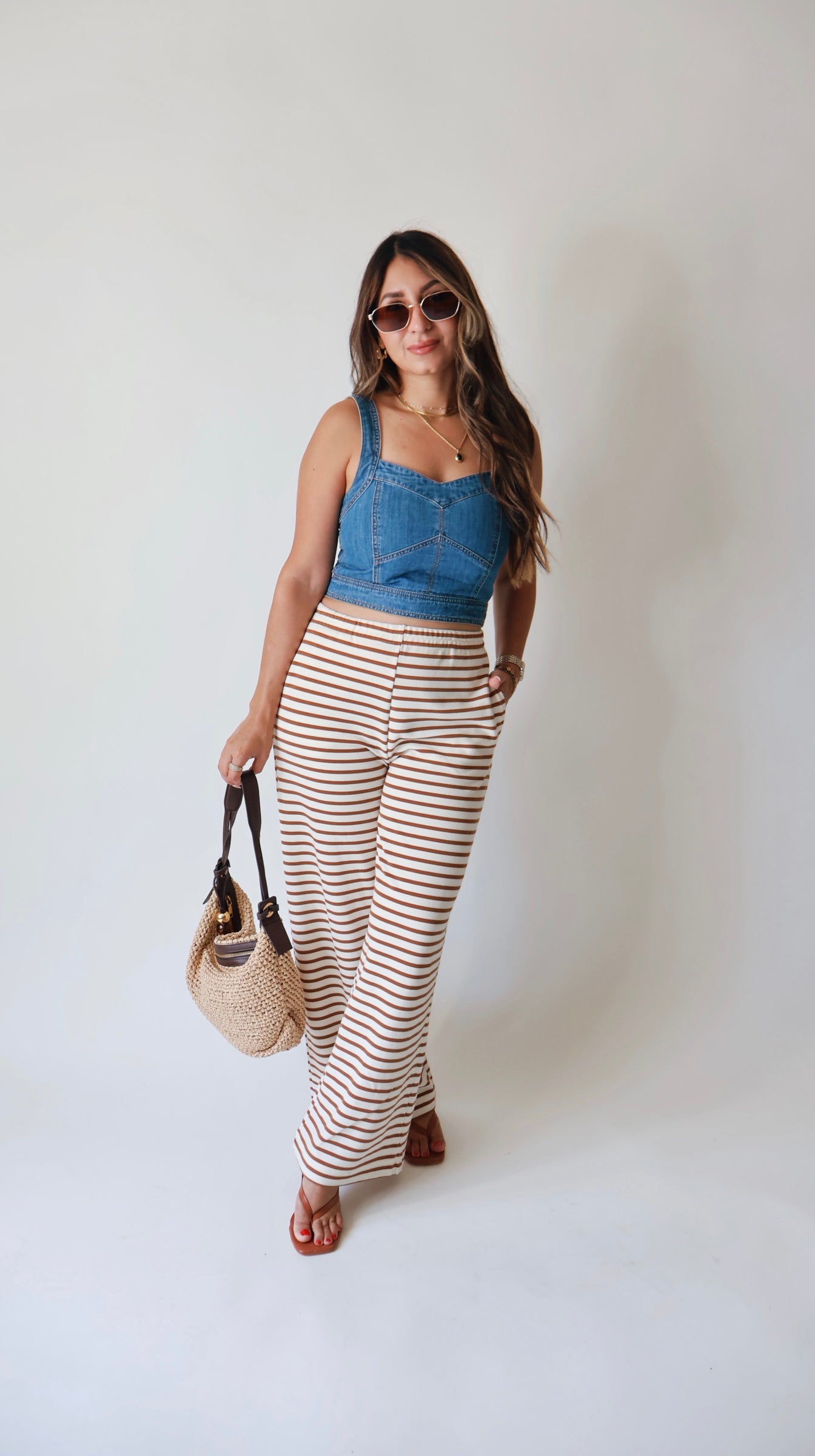 Kinsley Mocha Striped Lounge Pants