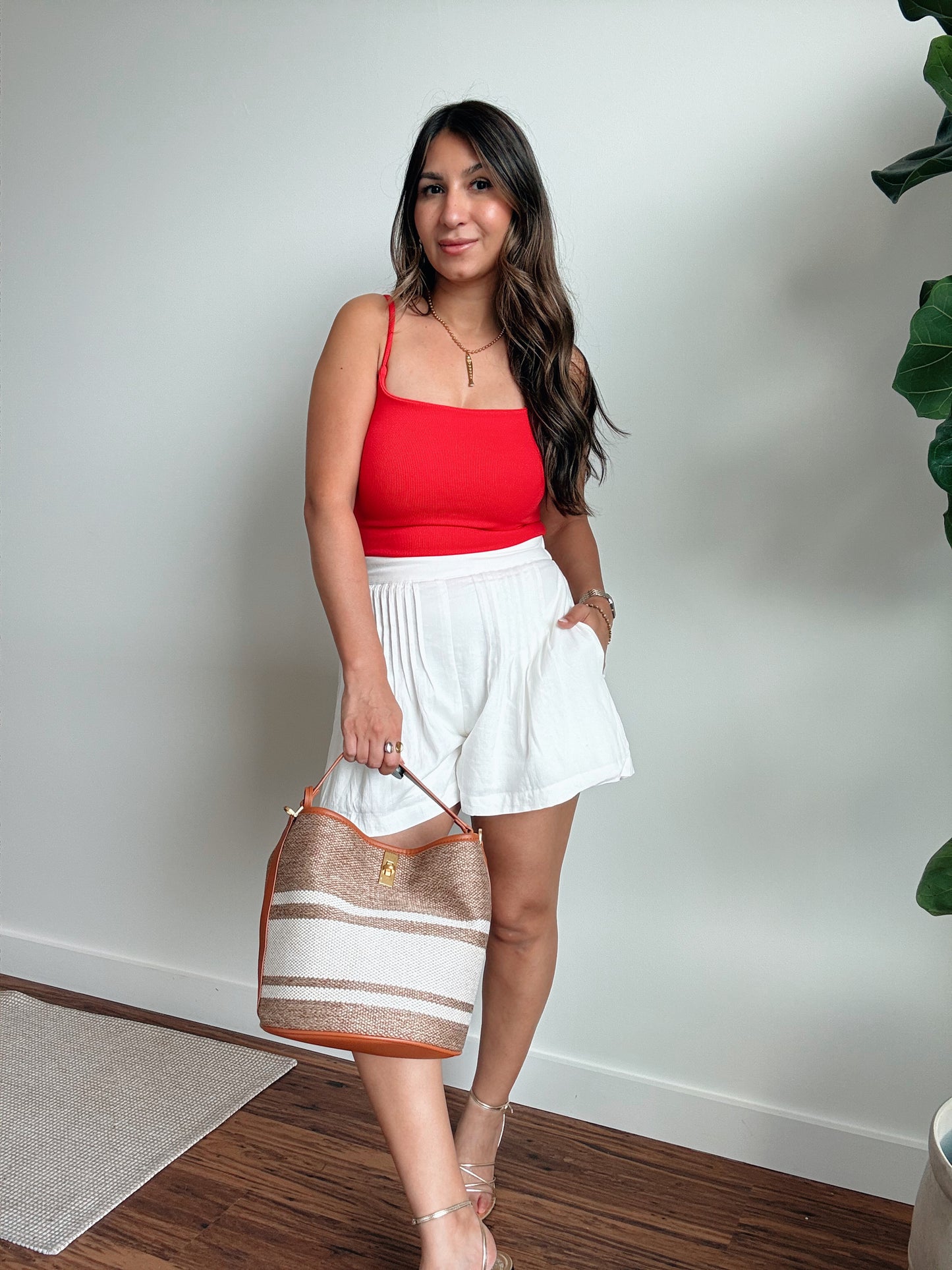 Ferrah Linen White Shorts