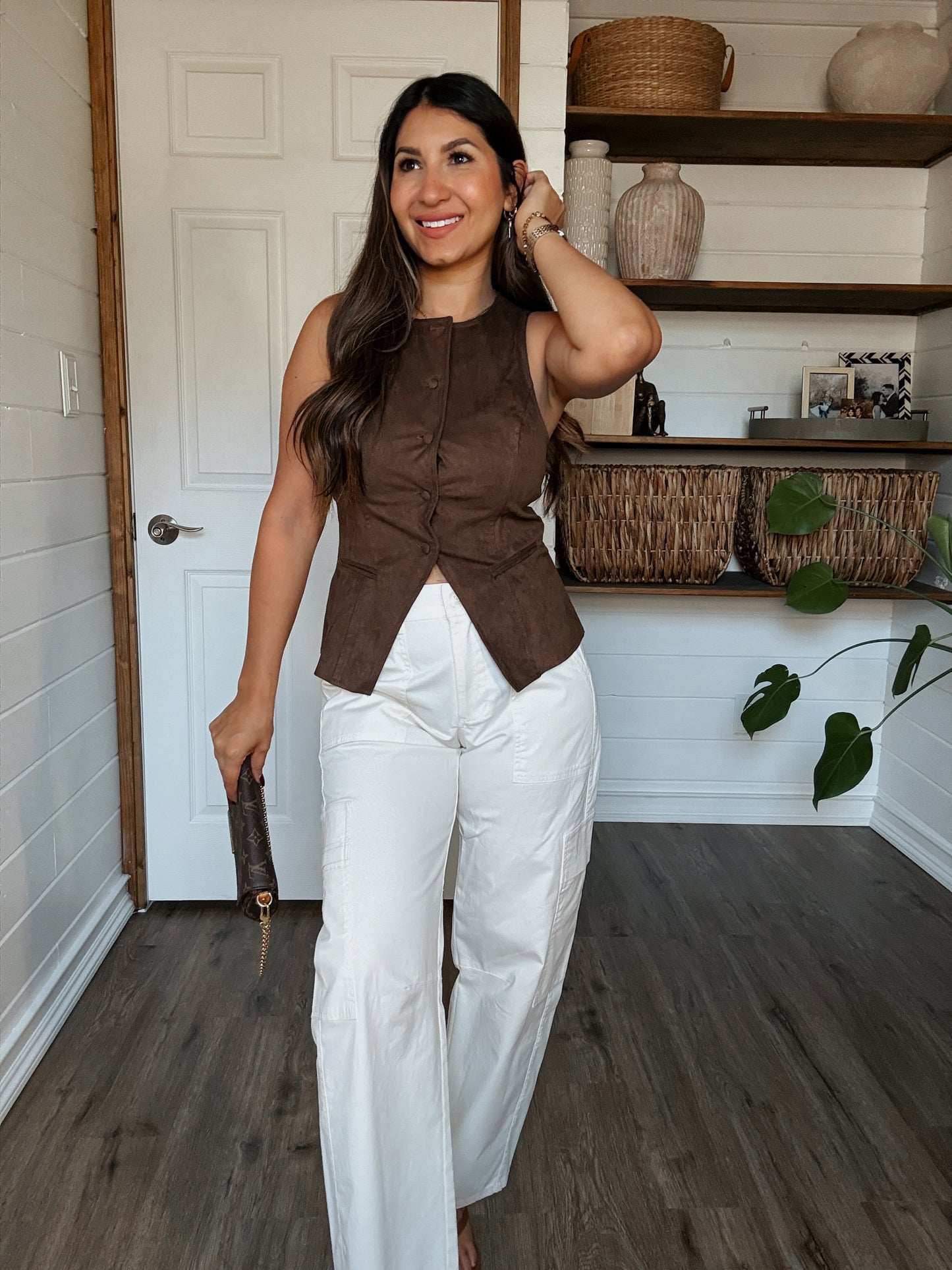 Mira Chocolate Suede Vest