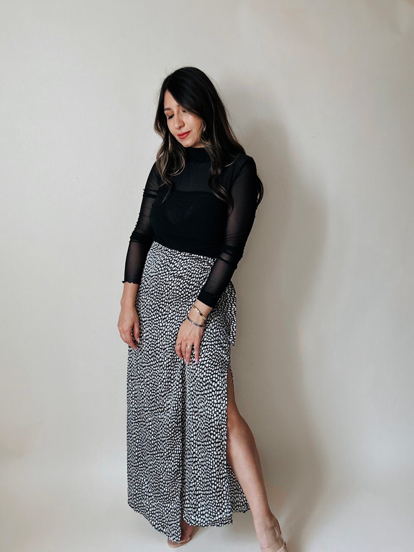 Angeles Satin Wrap Skirt