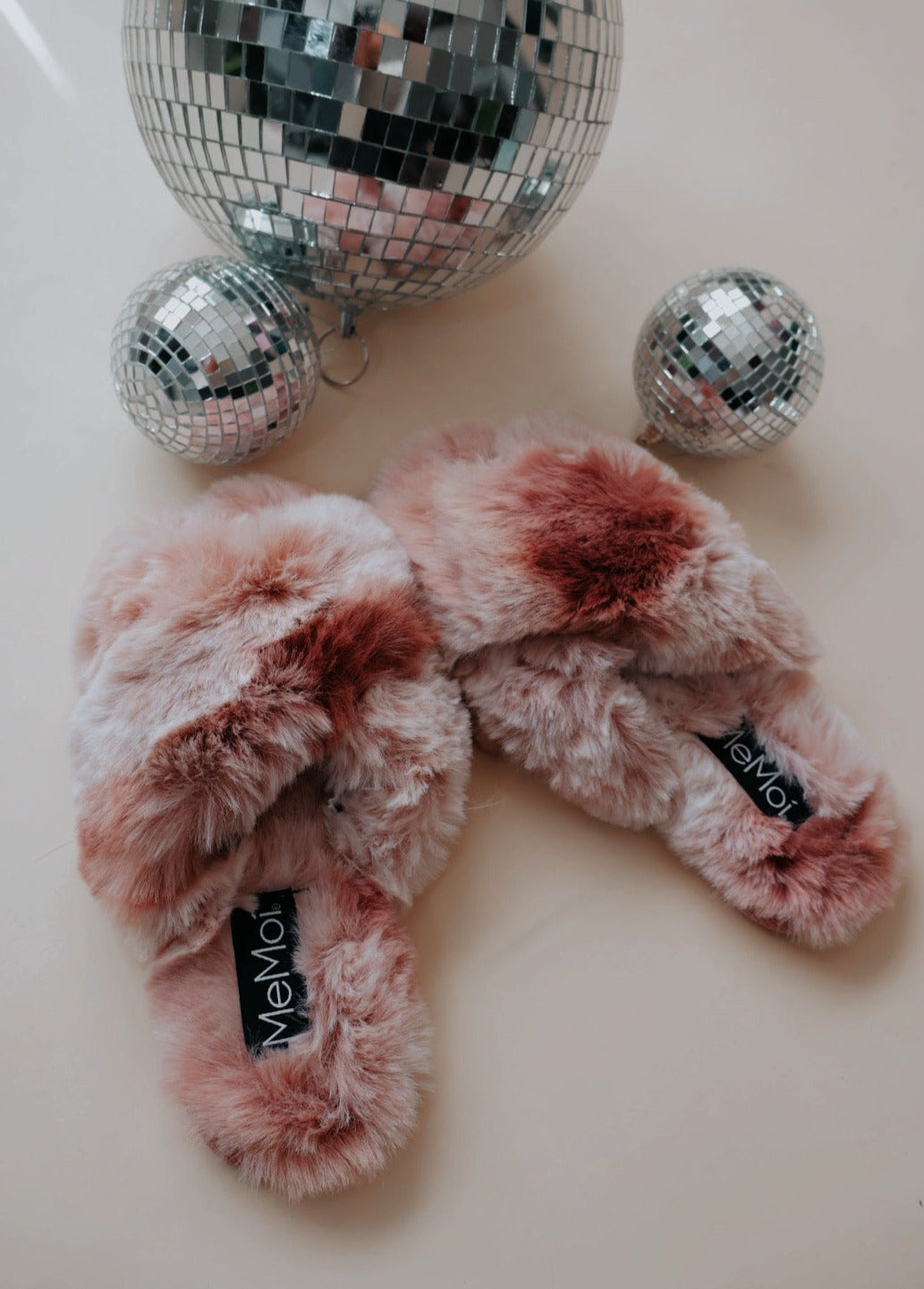 Disco Pink Fuzzy Slippers